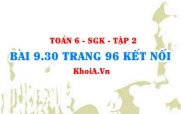 Bài 9.30 trang 96 Toán 6 Tập 2 Kết nối tri thức